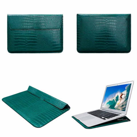 Чехол-папка Crocodile Leather Sleeve для MacBook Pro 14" M1 (2021) Green Чехол-папка Crocodile Leather Sleeve для MacBook Pro 14" M1 (2021) Green
